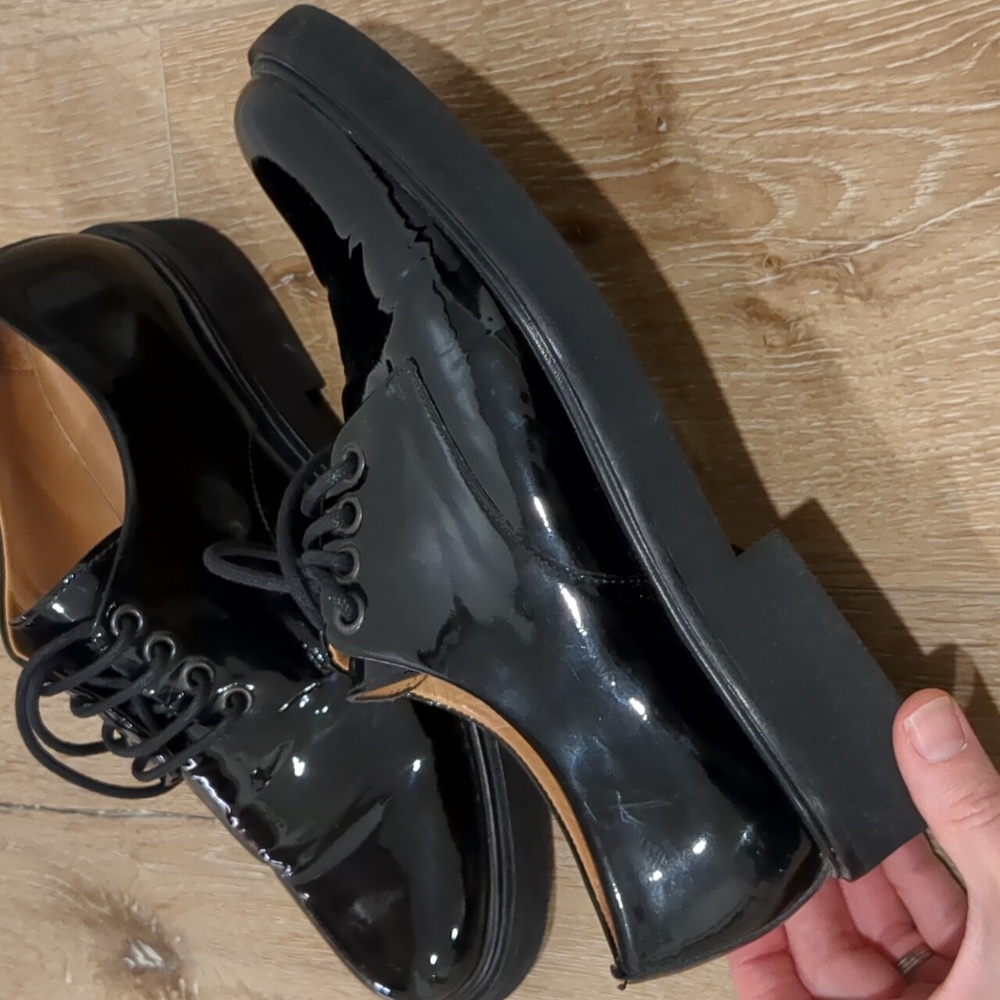 A.P.C. Black Patent Leather Oxfords Size 39  Women's 9 - Picture 12 of 12